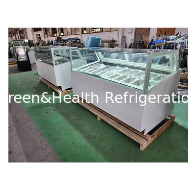 Kính cong / góc phải kính thép không gỉ màn hình kem tủ lạnh