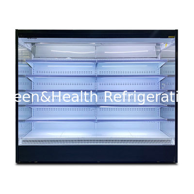 Thương mại Năm lớp kệ mở thủy tinh thép không gỉ Air Curtain Cabinet Tủ lạnh