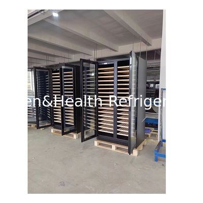 Tủ rượu 2 vùng nhiệt độ với kệ gỗ sồi và sức chứa 316 chai cho mục đích thương mại