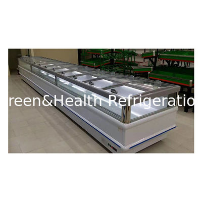 Cửa kính trượt ngang với máy nén đóng băng Cabinet đảo