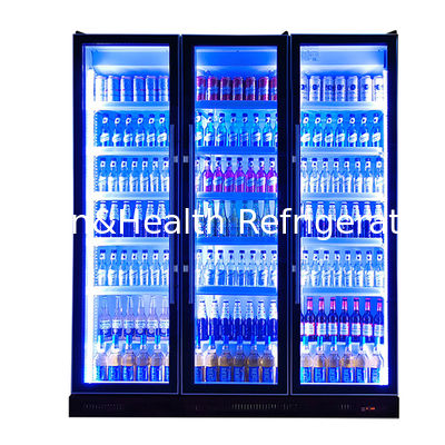 Three Glass Doors That Can Control Multiple LED Lights For Beverage Refrigeration Display Refrigerators