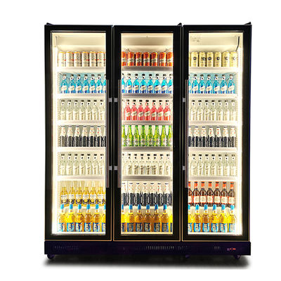 cửa kính thương mại dọc nhiều ánh sáng đồ uống tủ lạnh hiển thị tủ lạnh