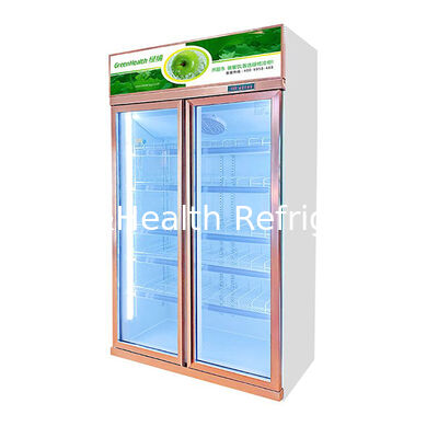 Tủ đứng thẳng đứng với hai cửa kính chống đọng sương trưng bày đồ uống đông lạnh