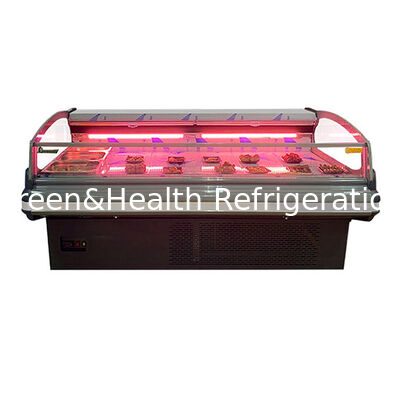 Tủ đông trưng bày thịt tươi loại cao cấp, phong cách Châu Âu, có bộ phận làm lạnh ngoài trời