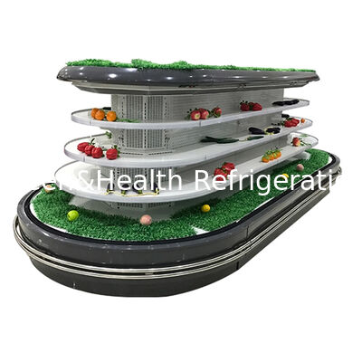 Máy làm mát mở đa tầng thương mại với đèn LED tự động giải nồng và tiết kiệm năng lượng cho màn hình siêu thị