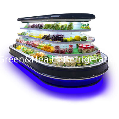 Thị trường siêu thị Multideck Open Chiller với Auto Defrost Đèn LED và Tủ lạnh tiết kiệm năng lượng