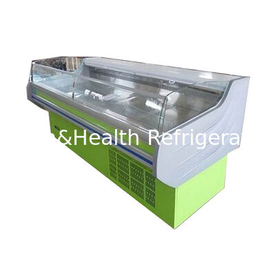 Tấm đông hiển thị thịt bằng thép không gỉ với đèn LED và tháo đông tự động cho sử dụng thương mại