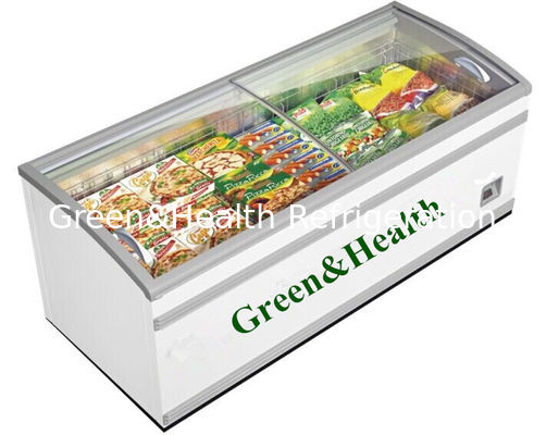 Siêu thị Deep Island Freezer cho thực phẩm đông lạnh với nhiệt - Kính phản chiếu