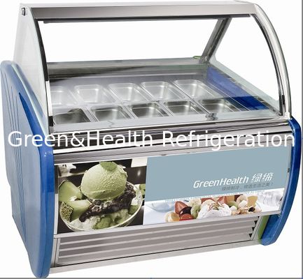 10 Pans Blue Hard Ice Cream Hiển thị Tủ đông Tùy chỉnh cho Cửa hàng / Trung tâm mua sắm