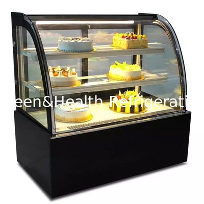 Chuyển động tủ lạnh màn hình phía trước Cake Freezer với cửa sau kính cứng gấp đôi