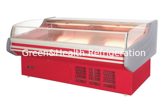 Thịt / Gà Deli Hiển thị tủ lạnh Máy nén khí Quạt làm mát cho cửa hàng tiện lợi