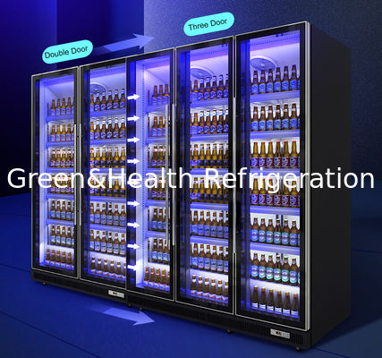 Tủ đông tự động rã đông thương mại với bánh xe cho Pepsi / sữa / bia ​​với cửa kính cho