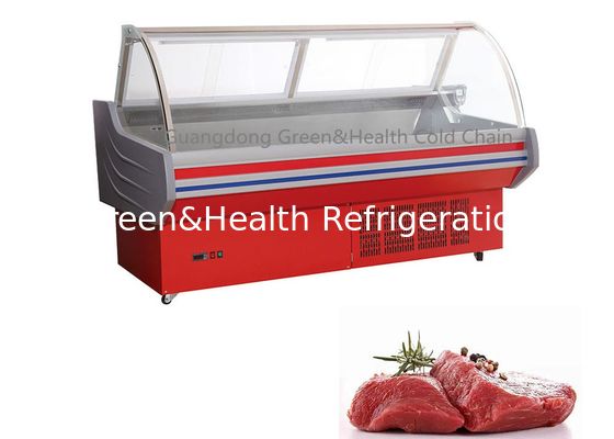 Vitrine réfrigérée en verre courbé pour charcuterie et viande emballée