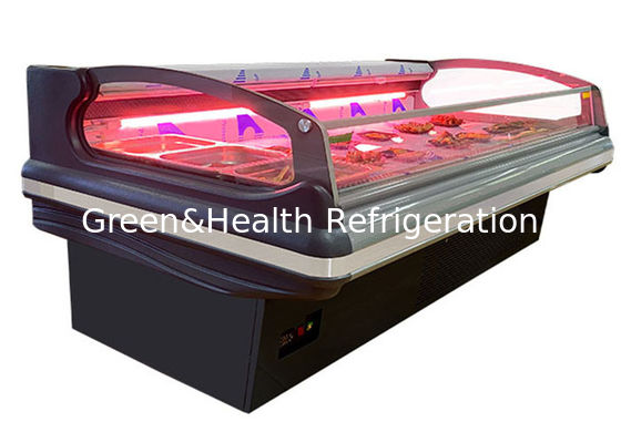 Tủ đông thịt có quạt đa năng tùy chỉnh Trưng bày thực phẩm Máy làm lạnh mở được tích hợp sẵn trong hệ thống